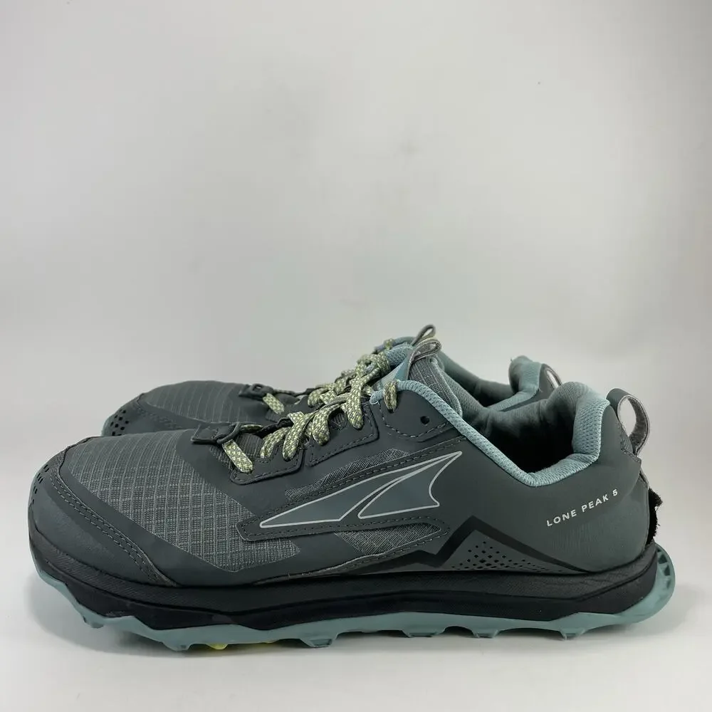 Altra Lone Peak 5 Trail Running Shoes Womens Size 10 Gray Teal Green Athletic